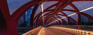 Peace bridge in Calgary at night 